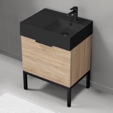 Modern Small Bathroom Vanity, 24 inch, Free Standing